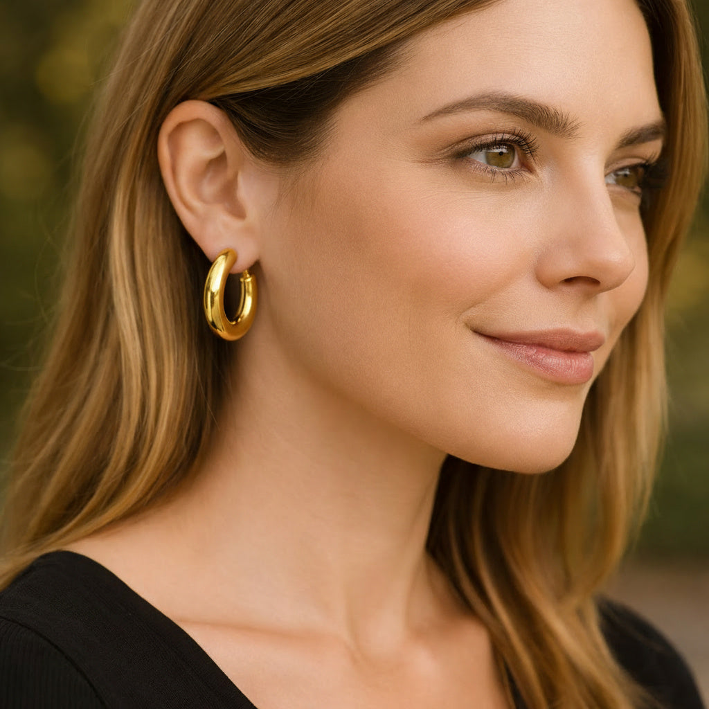 Gouden Maanboog Oorbellen