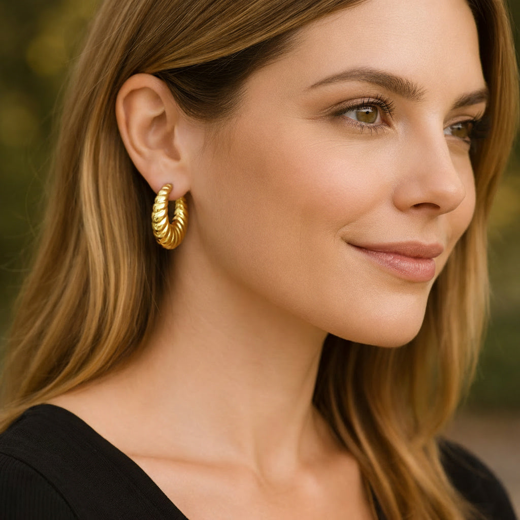 Gouden Twister Oorbellen