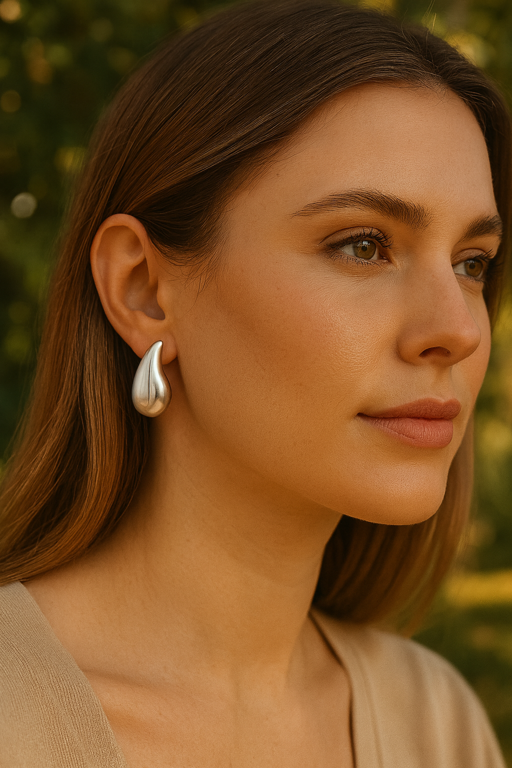 Zilveren Druppel Oorbellen