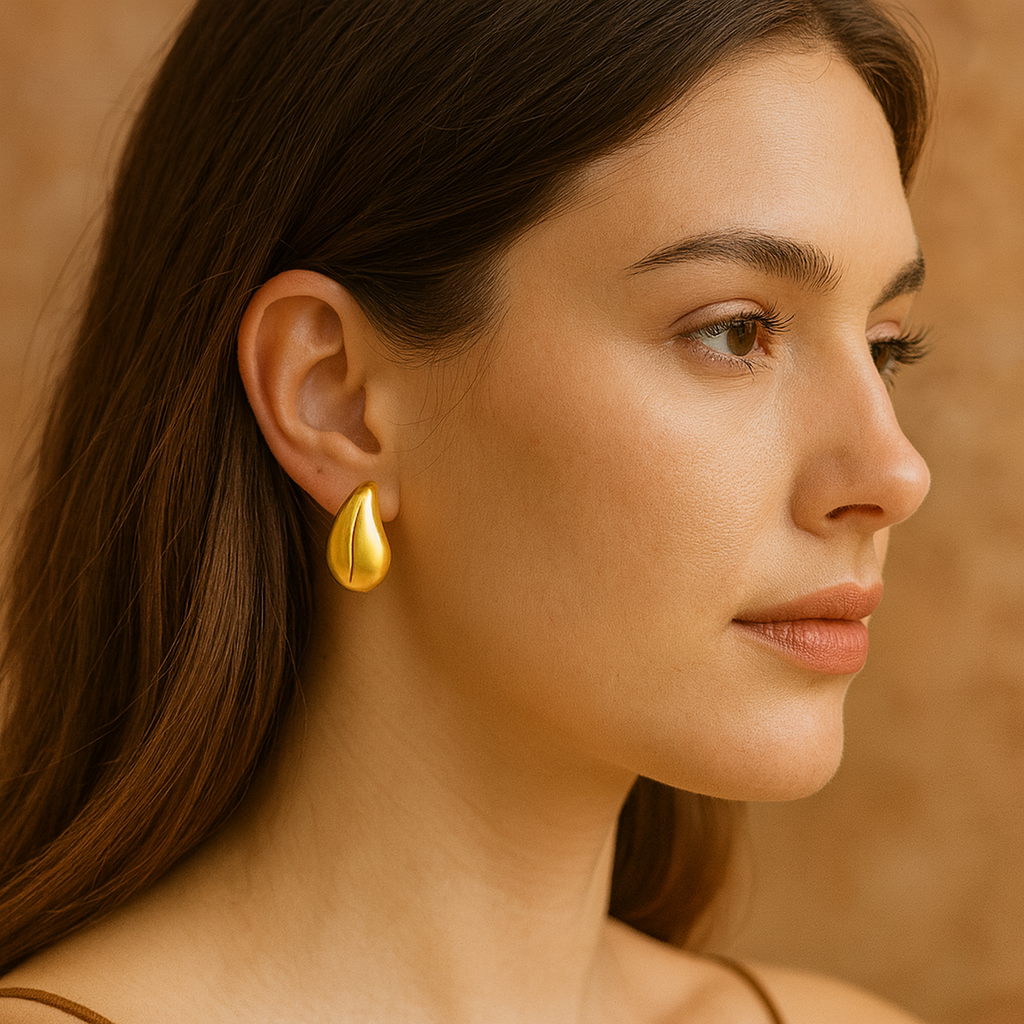 Gouden Druppel Oorbellen