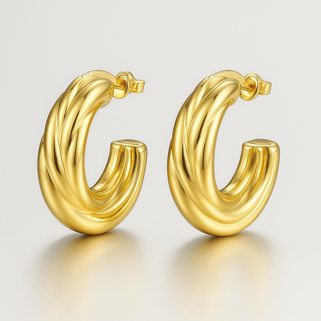 Gouden Wervel Oorbellen