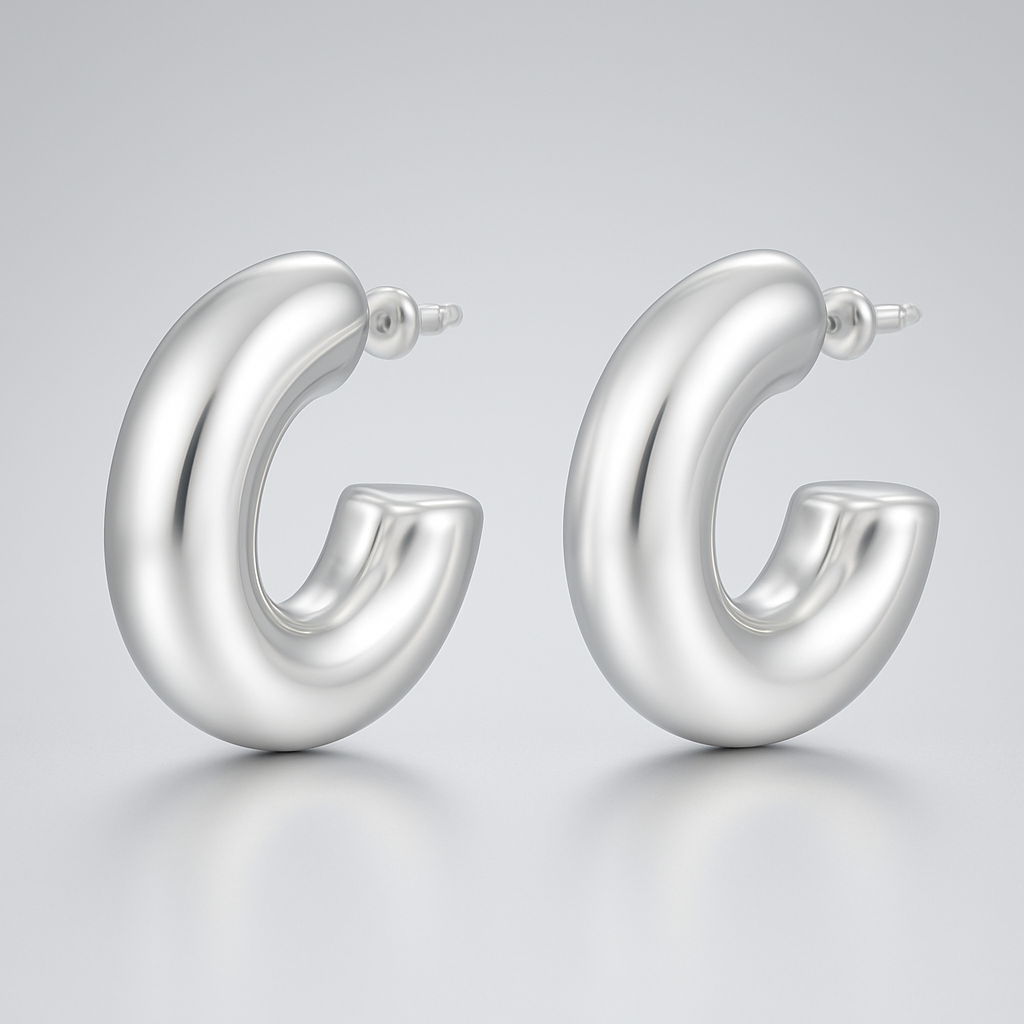 Zilveren Draaivlam Oorbellen