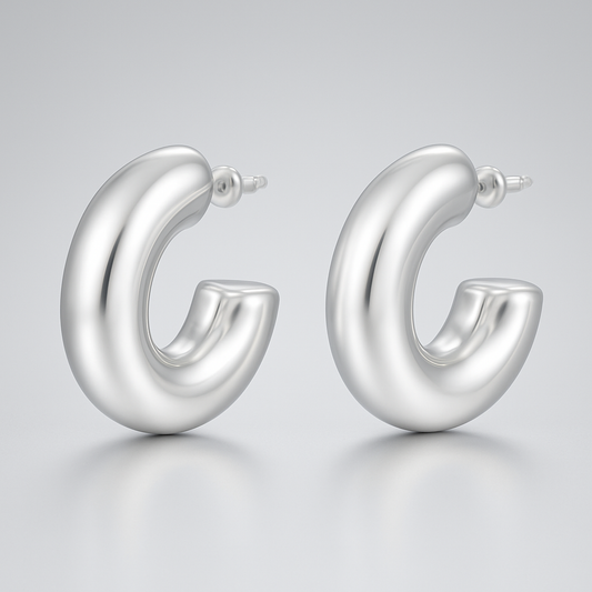 Zilveren Draaivlam Oorbellen