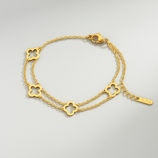 Gouden klaver armband