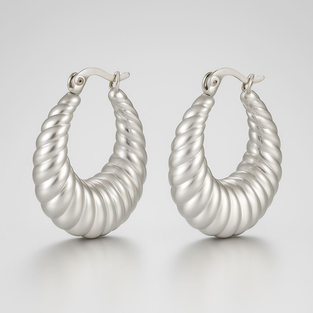 Zilveren Twister Oorbellen