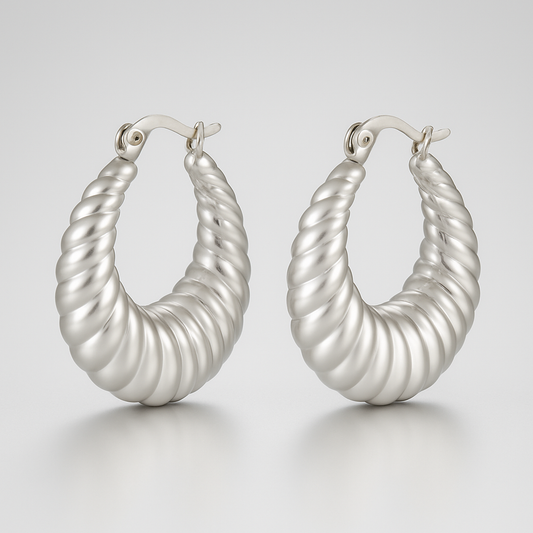 Zilveren Twister Oorbellen