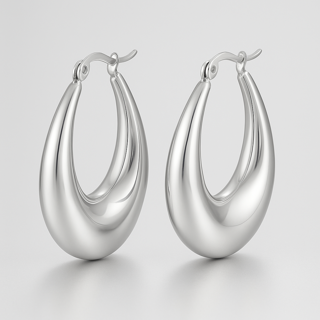 Zilveren Traan Oorbellen