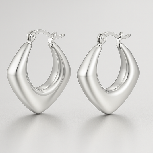 Zilveren Diamant Oorbellen