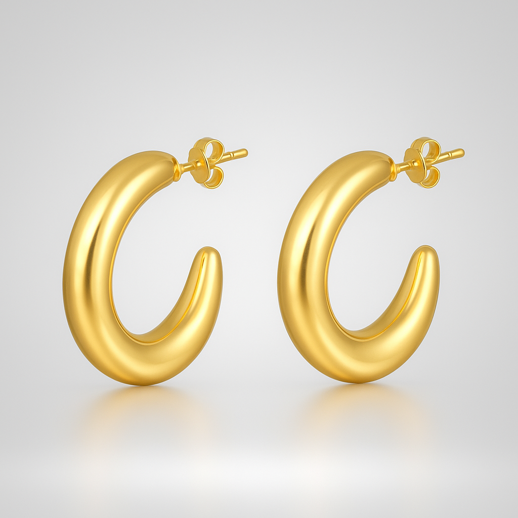 Gouden Maanboog Oorbellen