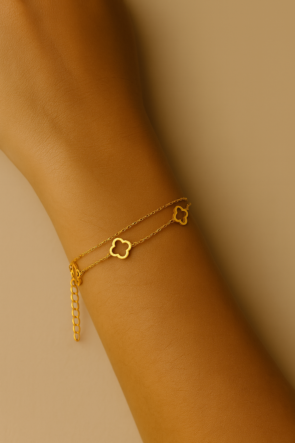 Gouden klaver armband