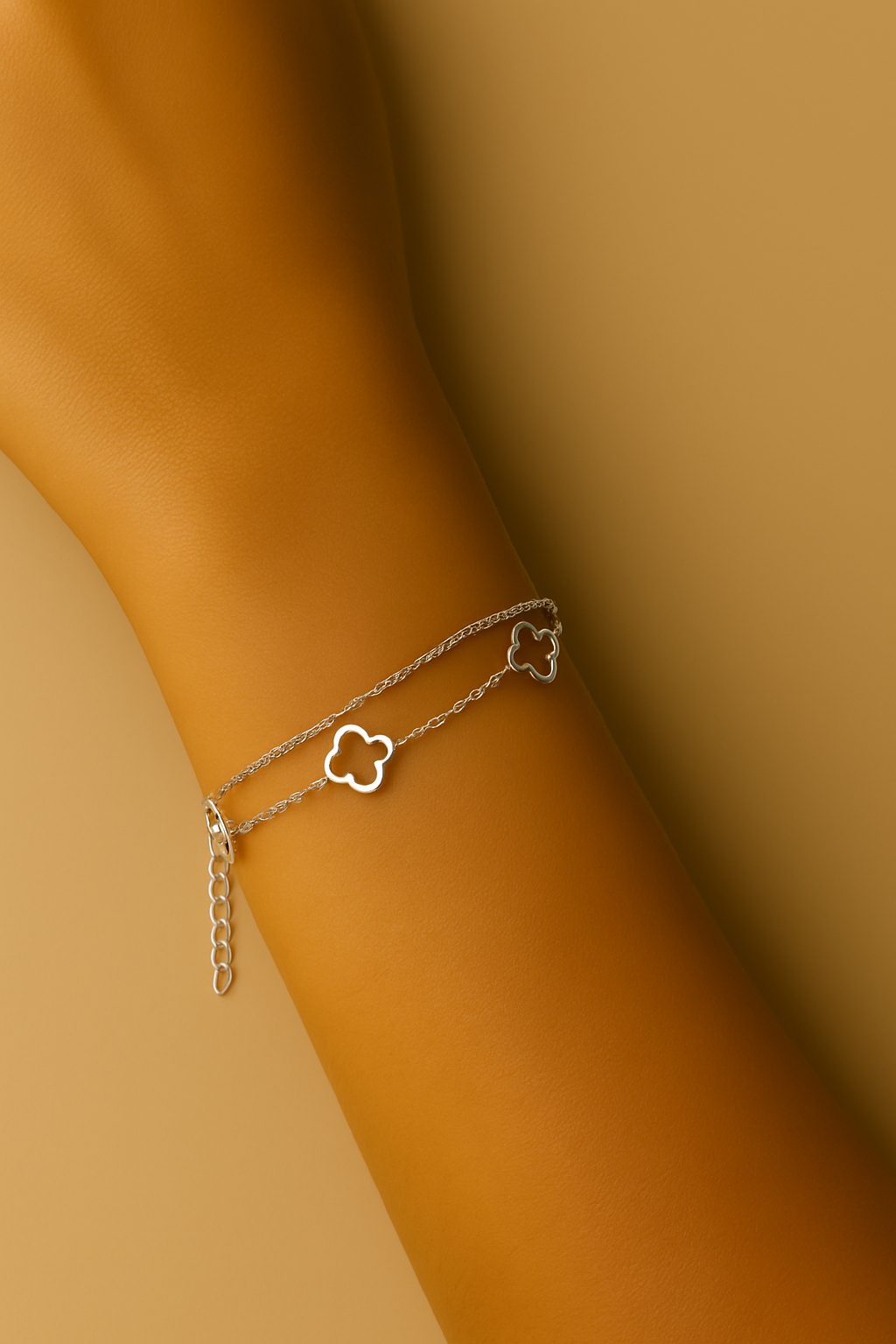 Zilveren klaver armband