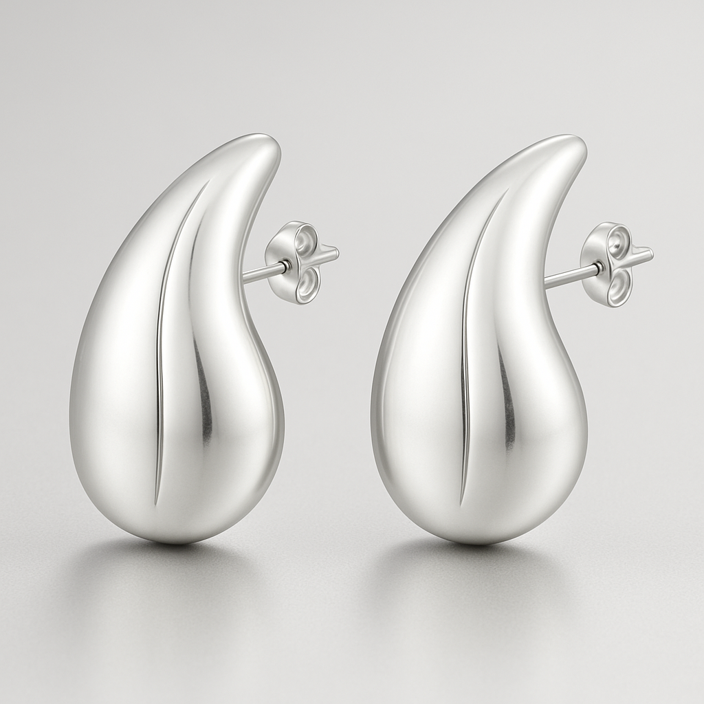 Zilveren Druppel Oorbellen