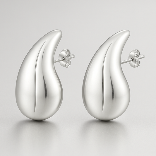 Zilveren Druppel Oorbellen